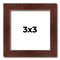 Square Classic Modern Brown Picture Frame - UV Acrylic, Foam Board Backing, Hanging Hardware